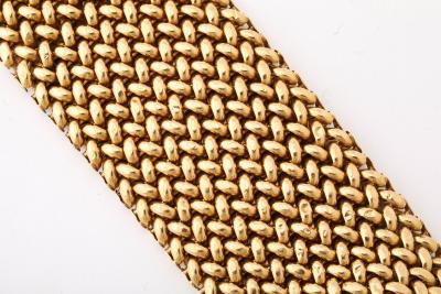French Wide Gold Maille Cuff 18K