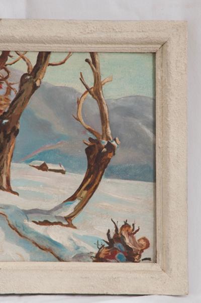 French Winter Landscape Painting