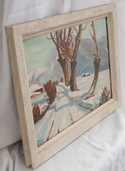 French Winter Landscape Painting
