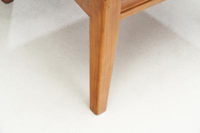 French Wooden Chairs with Seats of Woven Papercord France 1950s