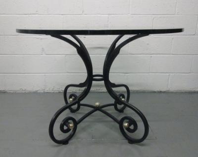 French Wrought Iron and Bronze Table