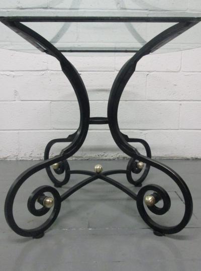 French Wrought Iron and Bronze Table