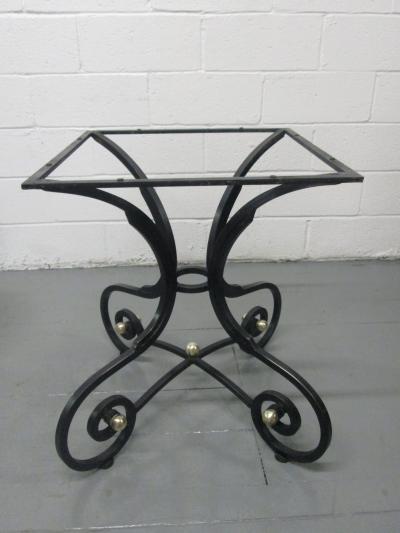 French Wrought Iron and Bronze Table