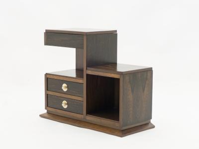 French art deco modernist rosewood brass sewing cabinet 1940s