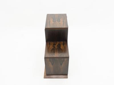 French art deco modernist rosewood brass sewing cabinet 1940s