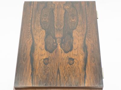 French art deco modernist rosewood brass sewing cabinet 1940s