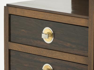 French art deco modernist rosewood brass sewing cabinet 1940s