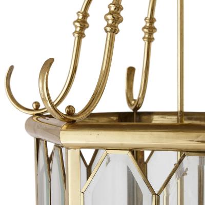 French bevelled glass and brass lantern