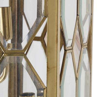 French bevelled glass and brass lantern