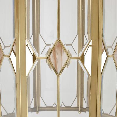 French bevelled glass and polished brass lantern
