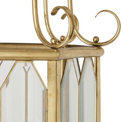 French bevelled glass and polished brass lantern