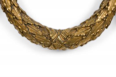 French bronze wall mounted ornament of a wreath with bow knot top