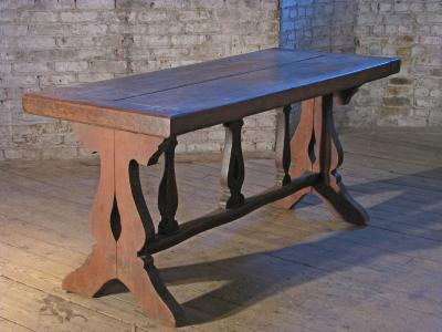 French early 17th Century Rustic Farm Table Console Desk Dining Table