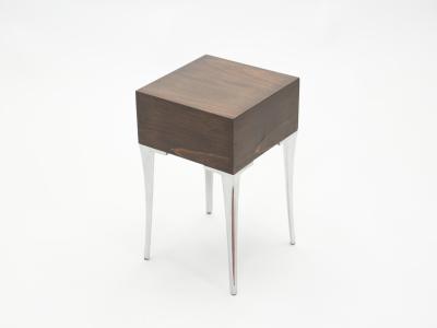 French ebony steel end tables Night Stands 1970s