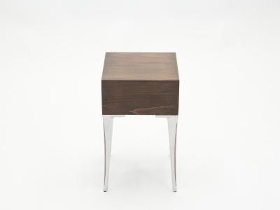 French ebony steel end tables Night Stands 1970s