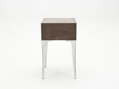 French ebony steel end tables Night Stands 1970s
