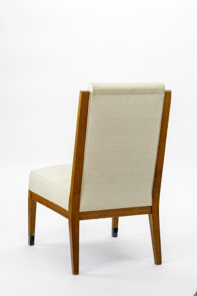 French forties pair of slipper chairs with metal leg end