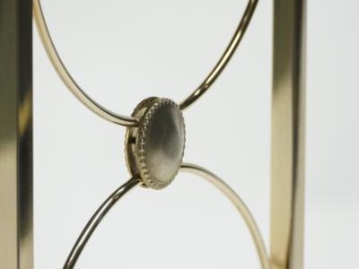 French gilded metal and black opaline glass end tables 1960s