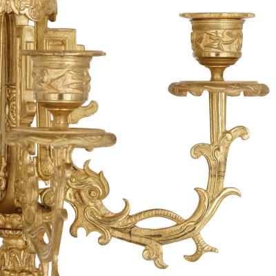 French gilt bronze and faience clock set in the Chinoiserie style