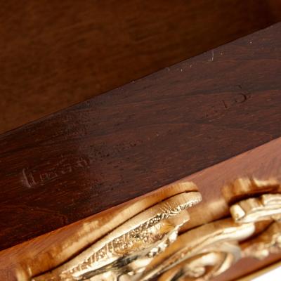 French gilt bronze and marquetry writing desk after Cressent