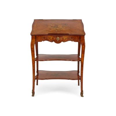 French gilt bronze and marquetry writing secretaire