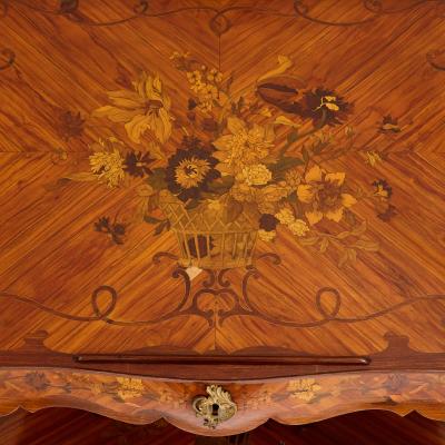 French gilt bronze and marquetry writing secretaire