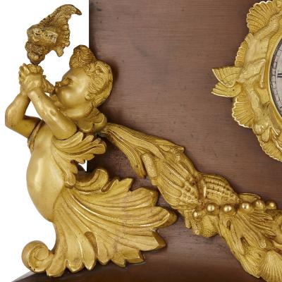 French gilt bronze mounted marine themed automaton mantel clock