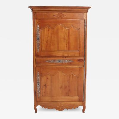 French inlaid two door cabinet with single drawer and steel hardware C 1800 