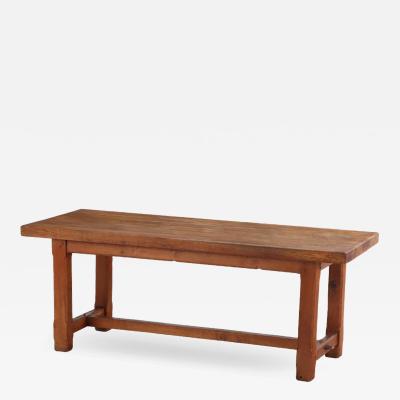 French oak slab top farm table C 1940 