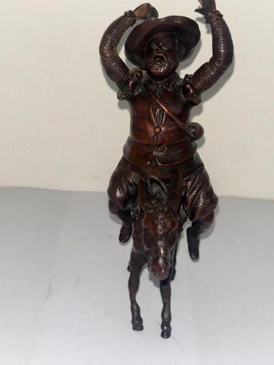 French small bronze of Sancho Panza on a donkey