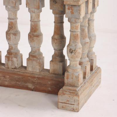 French vintage balustrade marble top console table 20th C 