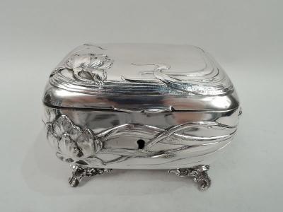 Fresh and Pretty Austrian Art Nouveau Silver Keepsake Casket Box