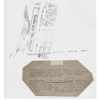 Frida Kahlo Rare Frida Diego Signing 2nd Marriage Liscense Press Photo