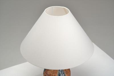 Fridtjof Sejersen Brown Glazed Chamotte Table Lamp by Fridtjof Sejersen Denmark ca 1960s