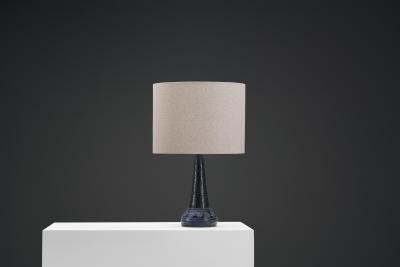 Fridtjof Sejersen Glazed Chamotte Stoneware Table Lamp by Fridtjof Sejersen Denmark 1960s