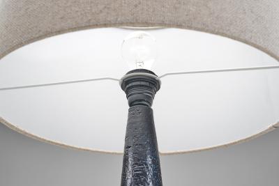 Fridtjof Sejersen Glazed Chamotte Stoneware Table Lamp by Fridtjof Sejersen Denmark 1960s
