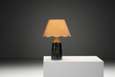 Fridtjof Sejersen Glazed Chamotte Table Lamp by Fridtjof Sejersen Denmark ca 1960s