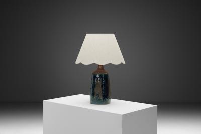 Fridtjof Sejersen Glazed Chamotte Table Lamp by Fridtjof Sejersen Denmark ca 1960s