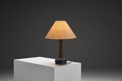 Fridtjof Sejersen Glazed Chamotte Table Lamp by Fridtjof Sejersen Denmark ca 1960s