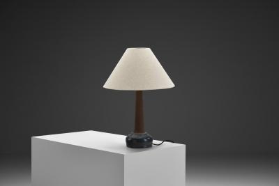 Fridtjof Sejersen Glazed Chamotte Table Lamp by Fridtjof Sejersen Denmark ca 1960s