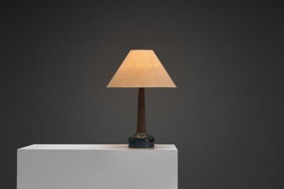 Fridtjof Sejersen Glazed Chamotte Table Lamp by Fridtjof Sejersen Denmark ca 1960s