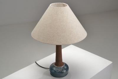 Fridtjof Sejersen Glazed Chamotte Table Lamp by Fridtjof Sejersen Denmark ca 1960s