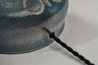 Fridtjof Sejersen Glazed Chamotte Table Lamp by Fridtjof Sejersen Denmark ca 1960s