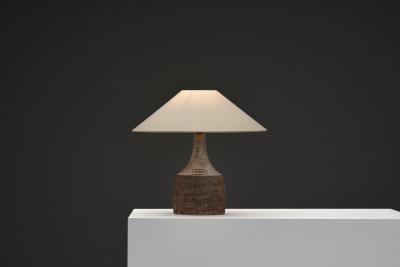 Fridtjof Sejersen Glazed Chamotte Table Lamp by Fridtjof Sejersen Denmark ca 1960s
