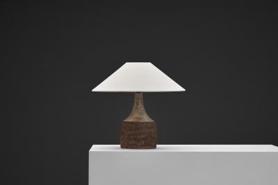 Fridtjof Sejersen Glazed Chamotte Table Lamp by Fridtjof Sejersen Denmark ca 1960s