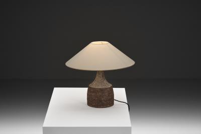 Fridtjof Sejersen Glazed Chamotte Table Lamp by Fridtjof Sejersen Denmark ca 1960s