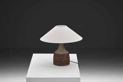 Fridtjof Sejersen Glazed Chamotte Table Lamp by Fridtjof Sejersen Denmark ca 1960s