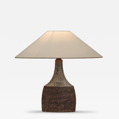 Fridtjof Sejersen Glazed Chamotte Table Lamp by Fridtjof Sejersen Denmark ca 1960s