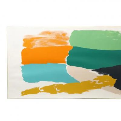 Friedel Dzubas Friedel Dzubas Lithograph Abstract Blue Orange Green Signed