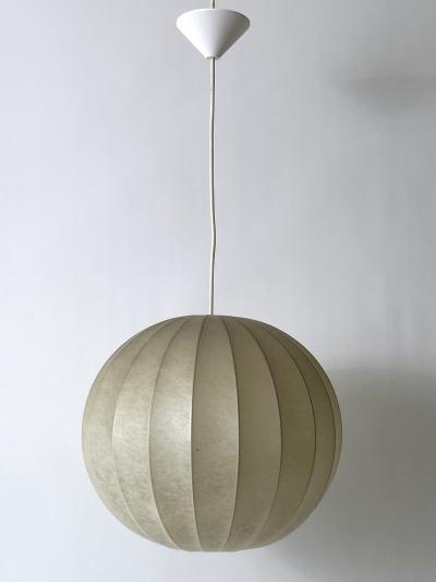 Friedel Wauer Mid Century Goldkant Globe Cocoon Pendant Lamp or Hanging Light Germany 1960s